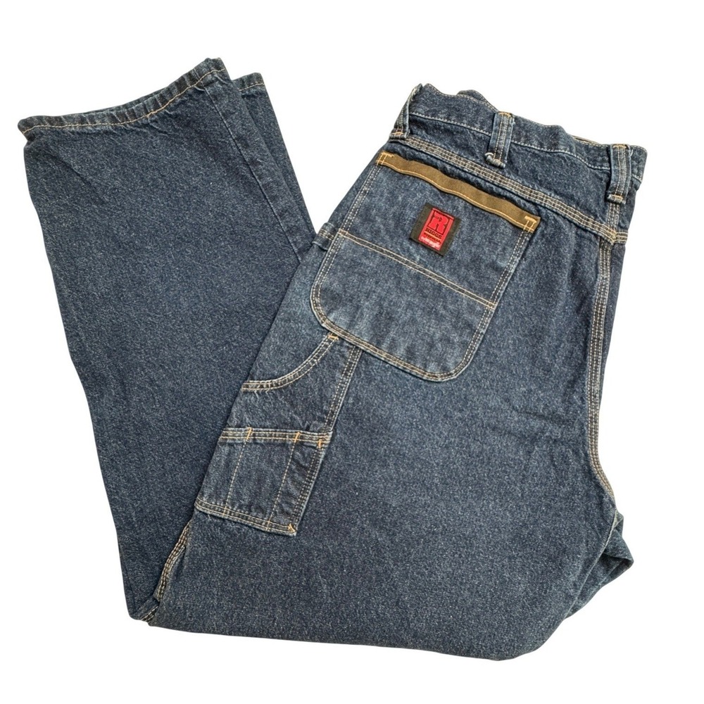 Wrangler Riggs Workwear Carpenter Jeans Mens 37x32 Blue Durashield Denim Utility